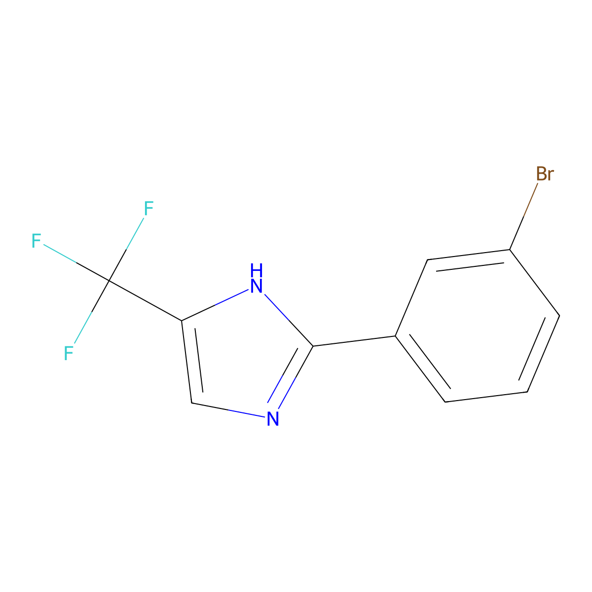 2-(3-bromophenyl)-5-(trifluoromethyl)-1H-Imidazole molecular structure, CAS 33469-06-6