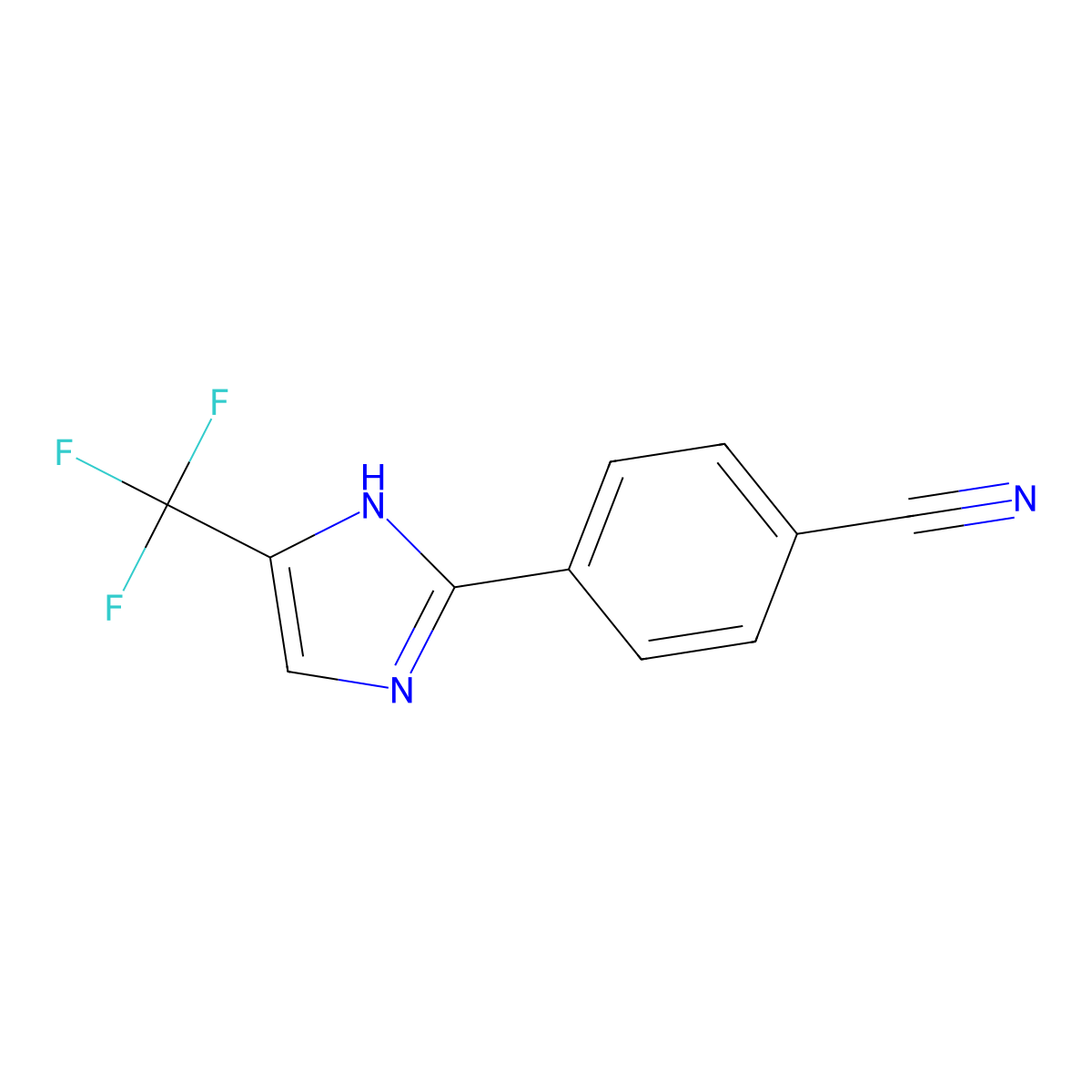 4-[5-(trifluoromethyl)-1H-imidazol-2-yl]benzonitrile molecular structure, CAS 33469-11-3
