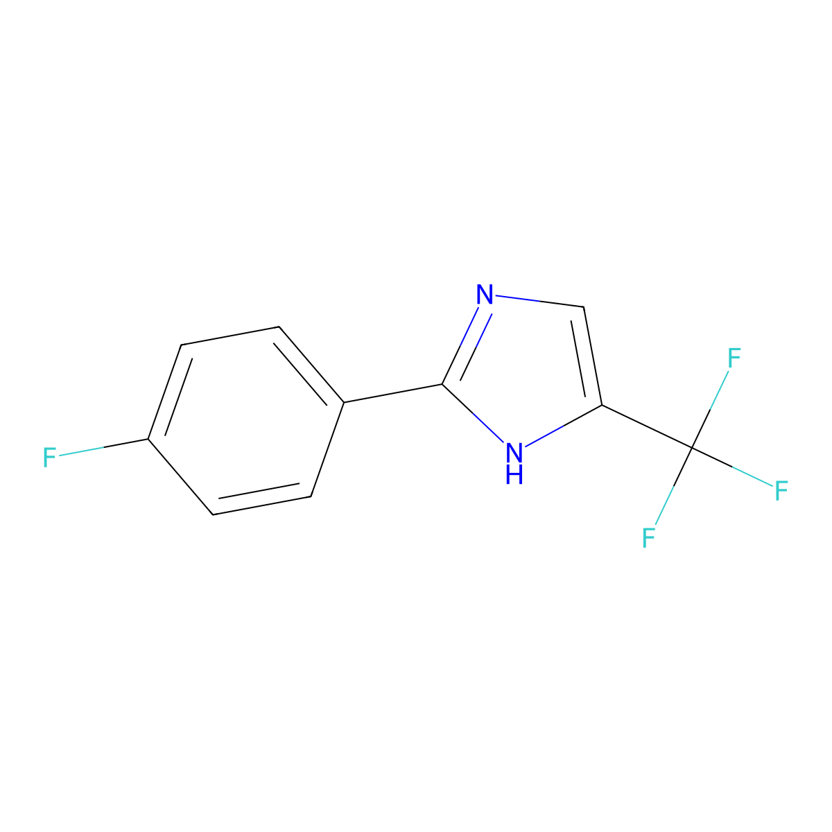 2-(4-fluorophenyl)-5-(trifluoromethyl)-1H-imidazole molecular structure, CAS 33469-12-4