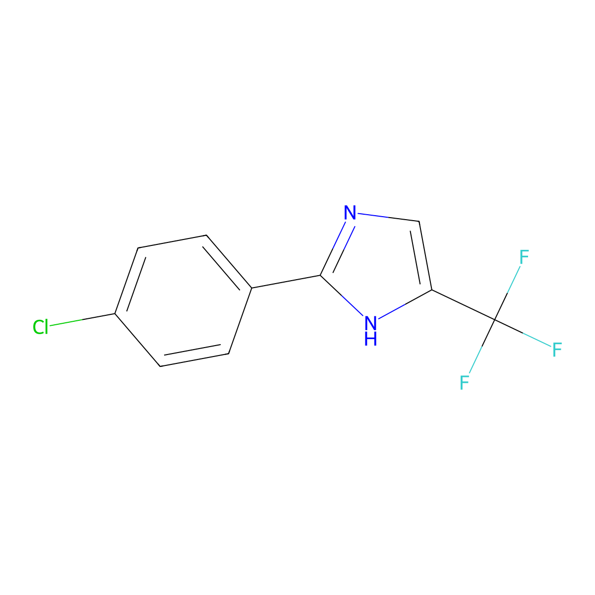2-(4-Chlorophenyl)-4-(trifluoromethyl)-1H-imidazole molecular structure, CAS 33469-15-7