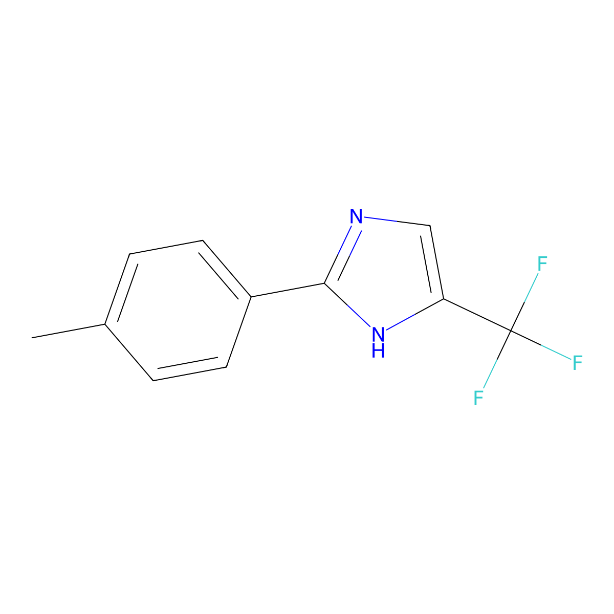 2-(P-Tolyl)-4-(trifluoromethyl)-1H-imidazole molecular structure, CAS 33469-18-0