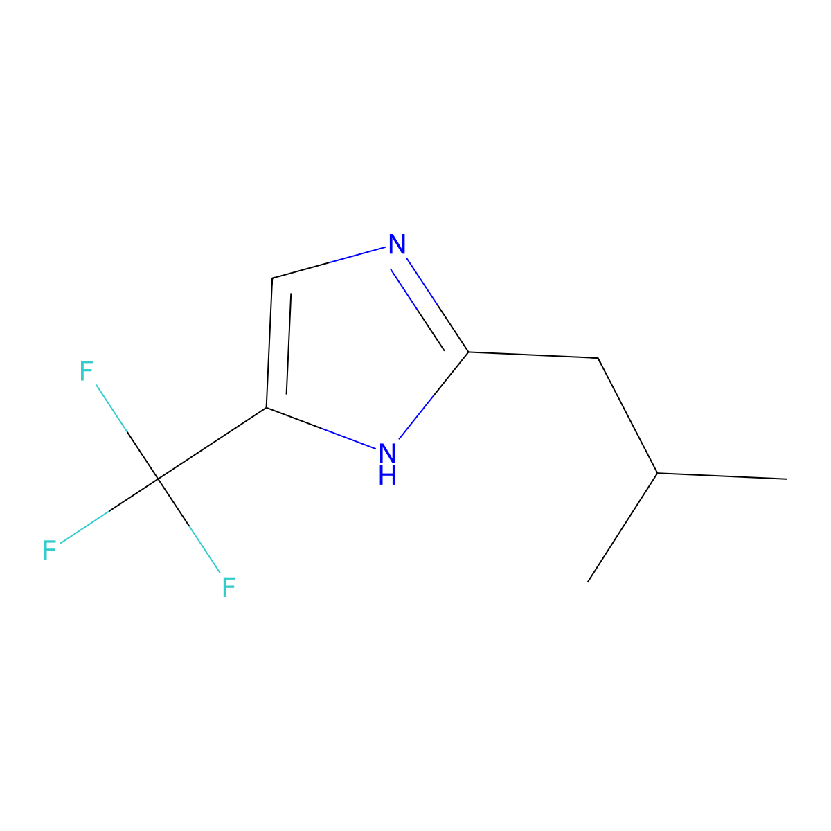 2-isobutyl-5-(trifluoromethyl)-1H-imidazole molecular structure, CAS 33469-27-1