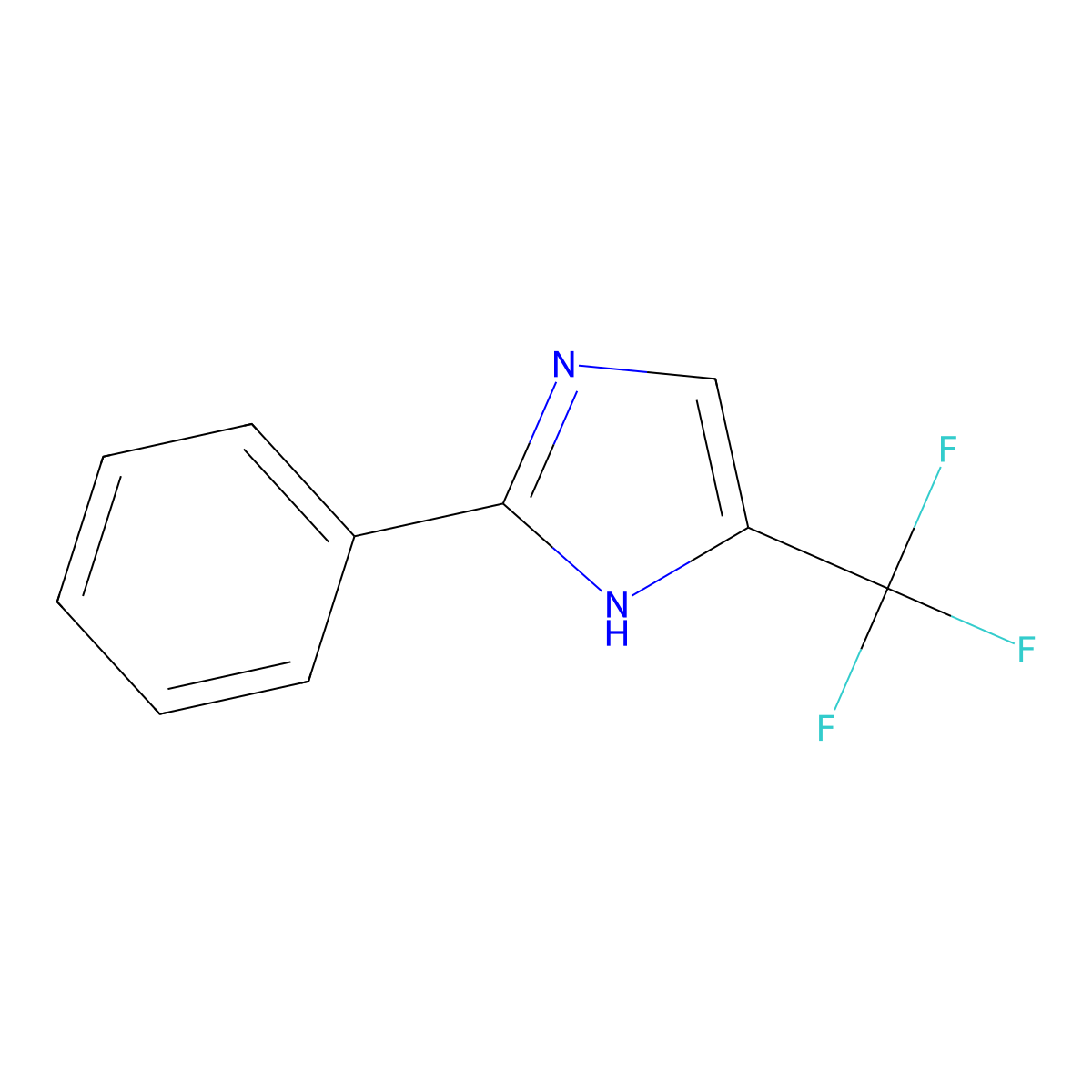 2-Phenyl-4-(trifluoromethyl)-1H-imidazole molecular structure, CAS 33469-36-2