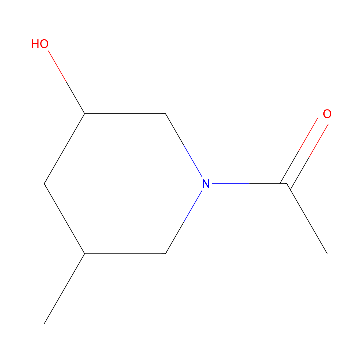 1-(3-Hydroxy-5-methylpiperidin-1-yl)ethan-1-one molecular structure, CAS 33469-66-8
