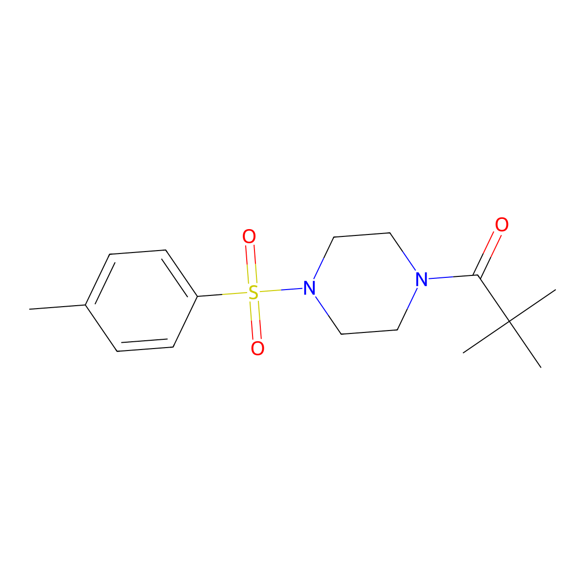 2,2-Dimethyl-1-(4-tosylpiperazin-1-yl)propan-1-one molecular structure, CAS 3347-07-7