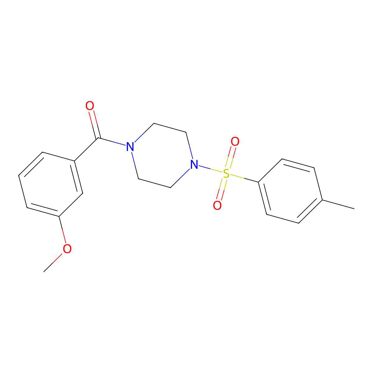 (3-Methoxy-phenyl)-[4-(toluene-4-sulfonyl)-piperazin-1-yl]-methanone molecular structure, CAS 3347-09-9