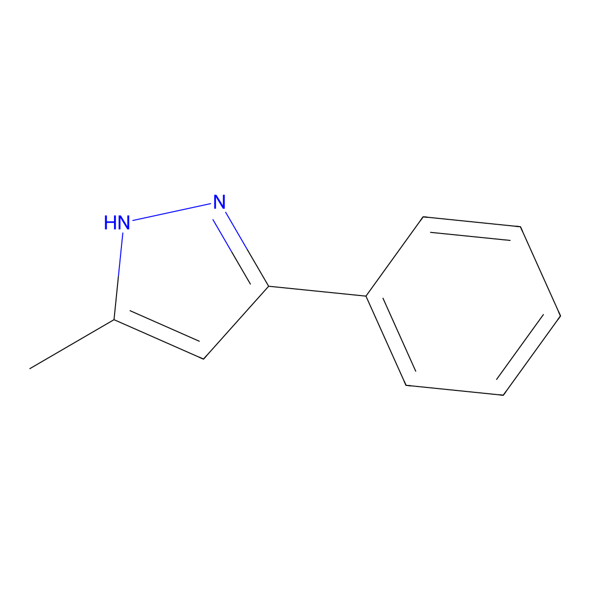 3-Methyl-5-phenyl-1H-pyrazole molecular structure, CAS 3347-62-4