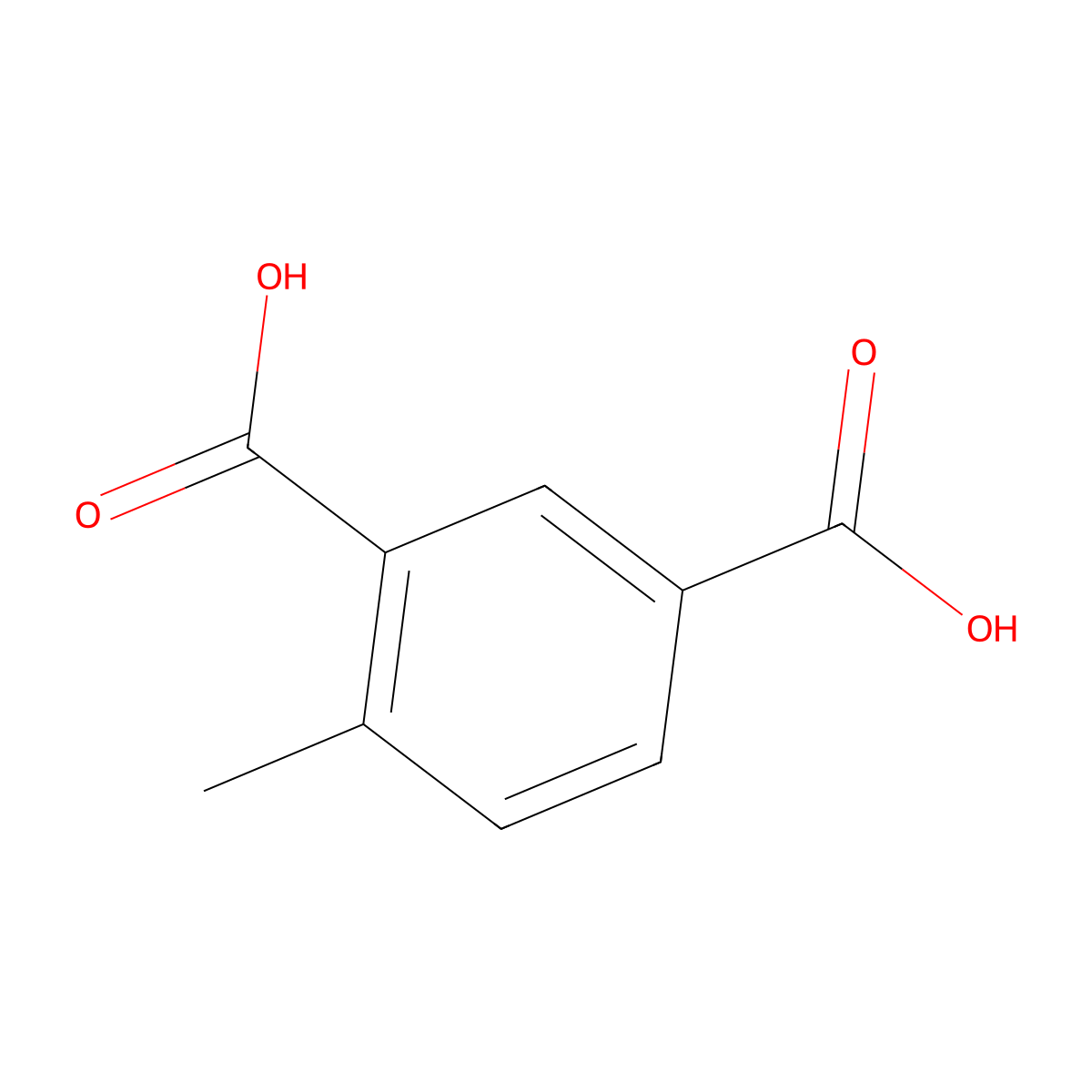 4-Methylbenzene-1,3-dicarboxylic acid molecular structure, CAS 3347-99-7