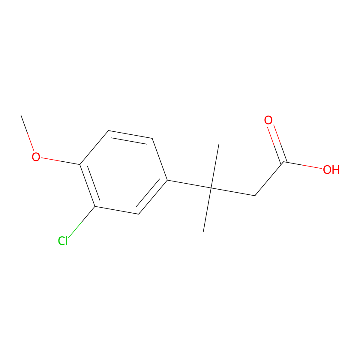 3-(3-Chloro-4-methoxyphenyl)-3-methylbutanoic acid molecular structure, CAS 334702-94-2
