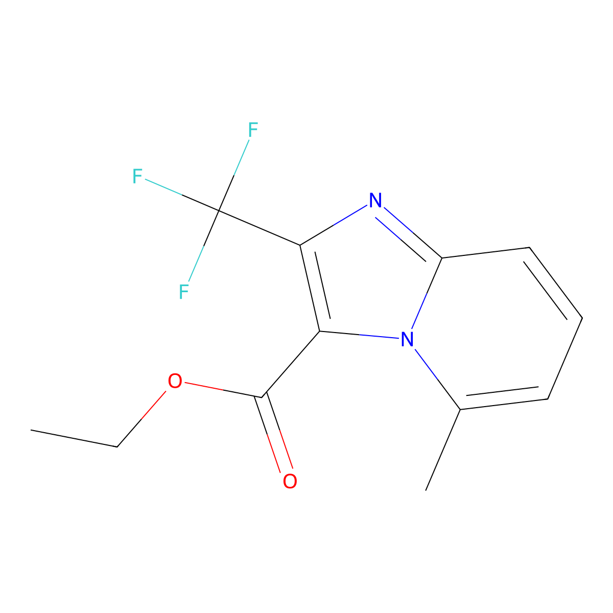 Ethyl 5-methyl-2-(trifluoromethyl)imidazo[1,2-a]pyridine-3-carboxylate molecular structure, CAS 334711-69-2