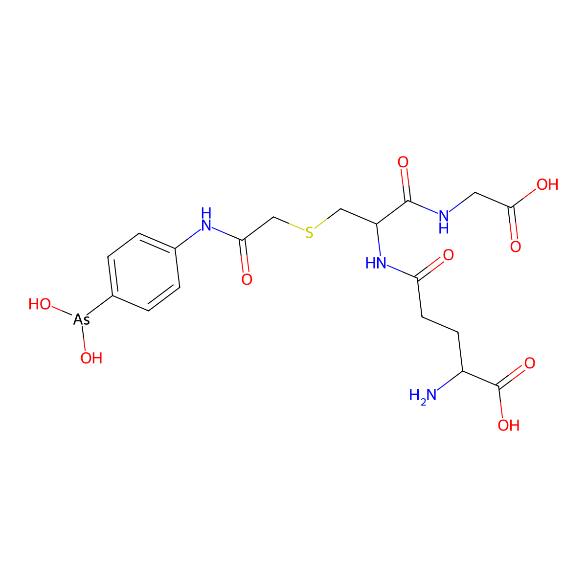 4-(N-(S-Glutathionylacetyl)amino)phenylarsonous acid molecular structure, CAS 334756-34-2