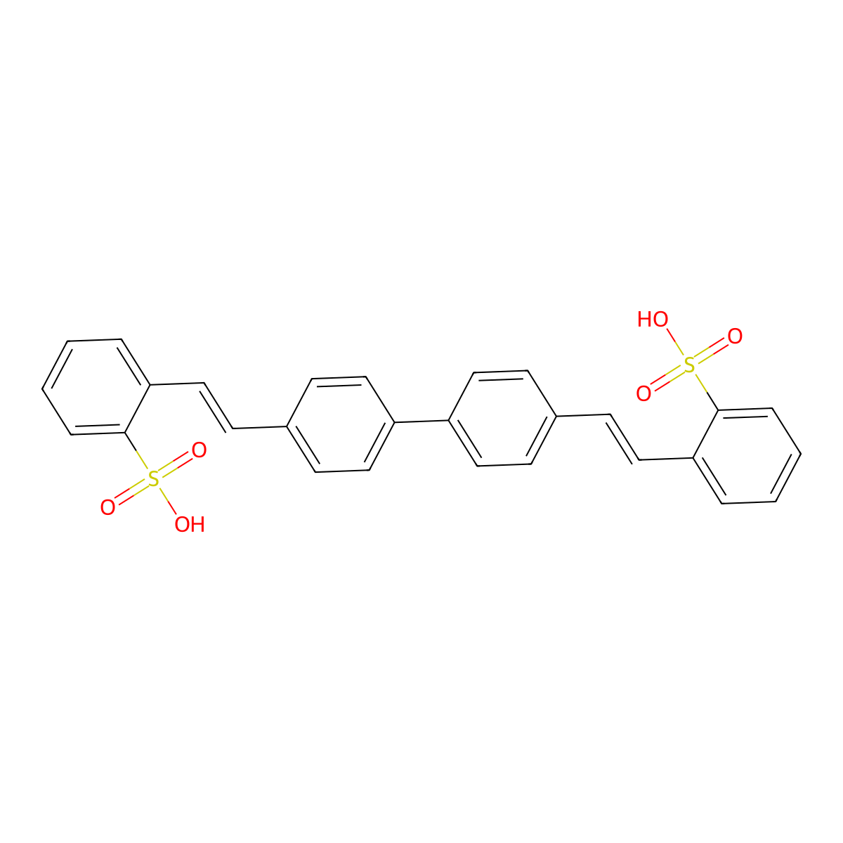 2,2'-((1,1'-Biphenyl)-4,4'-diyldi-(1E)-2,1-ethenediyl)bis(benzenesulfonic acid) molecular structure, CAS 334756-45-5