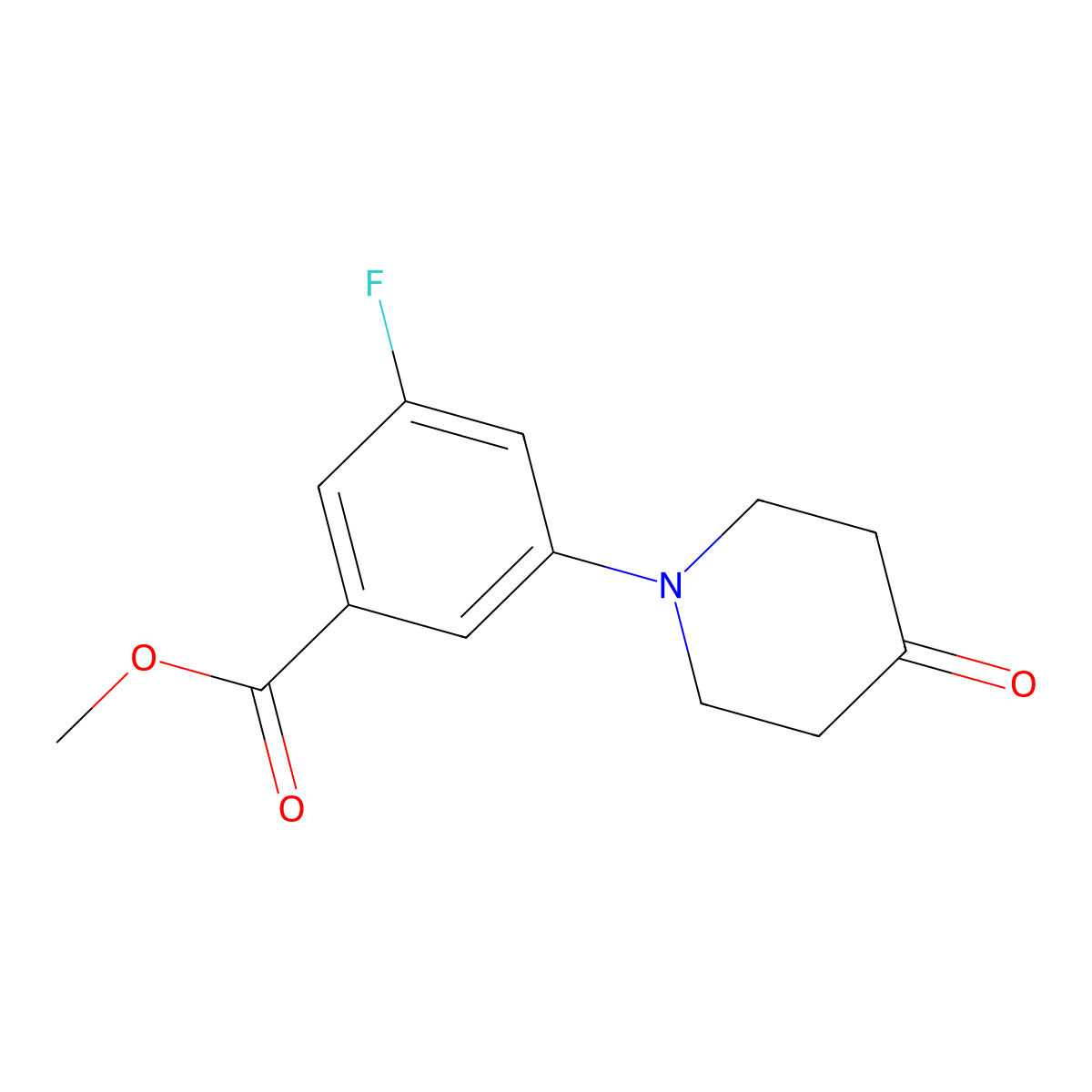Methyl 3-fluoro-5-(4-oxopiperidin-1-yl)benzoate molecular structure, CAS 334792-53-9