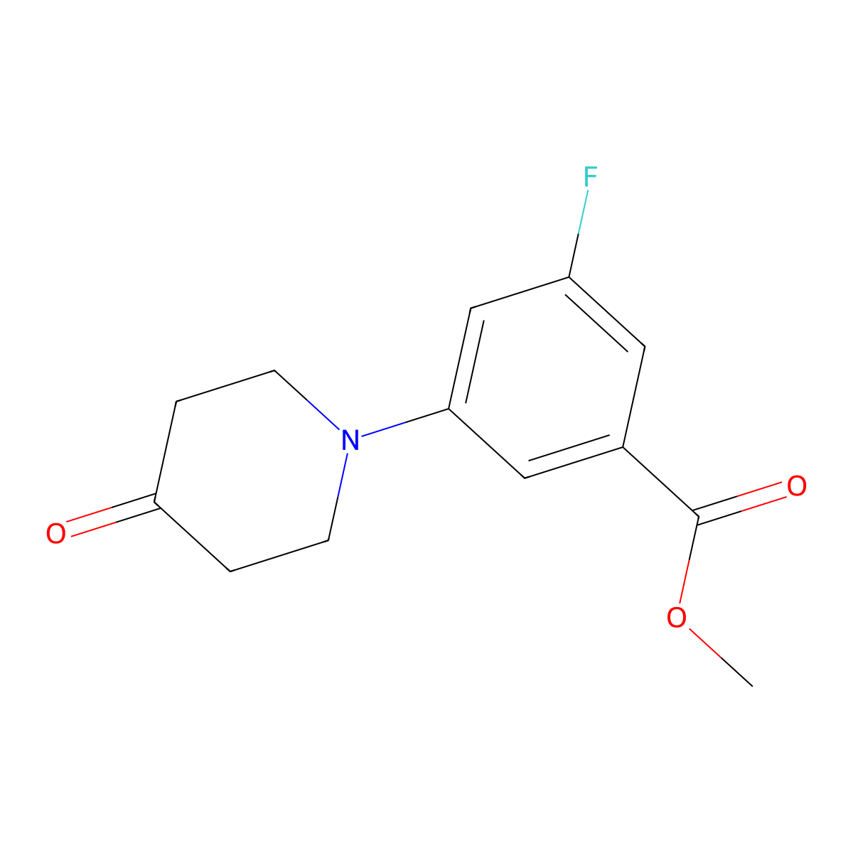 Methyl 3-fluoro-5-(4-oxopiperidin-1-yl)benzoate molecular structure, CAS 334792-53-9