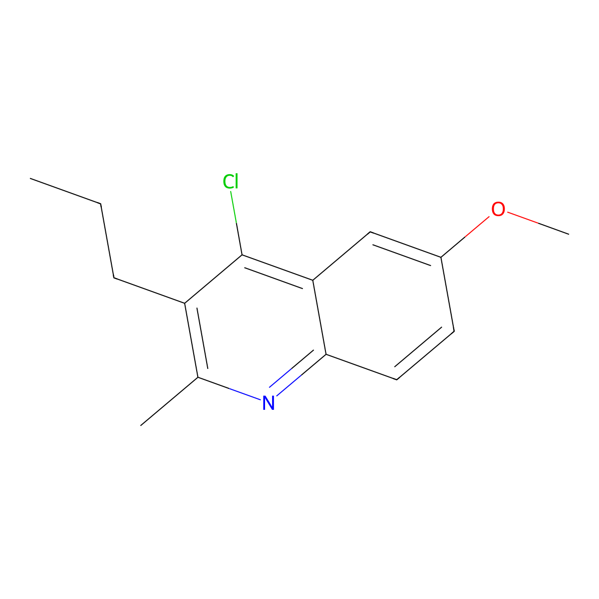 4-Chloro-6-methoxy-2-methyl-3-propylquinoline molecular structure, CAS 3348-22-9