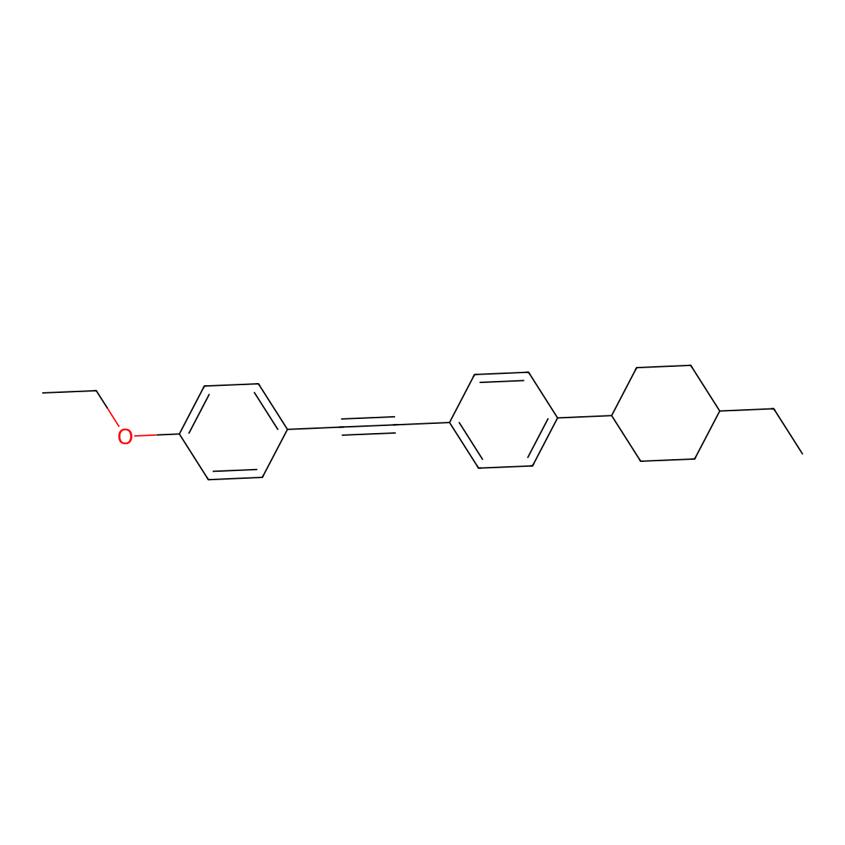 trans-1-Ethoxy-4-(2-(4-(4-ethylcyclohexyl)phenyl)ethynyl)benzene molecular structure, CAS 334826-59-4