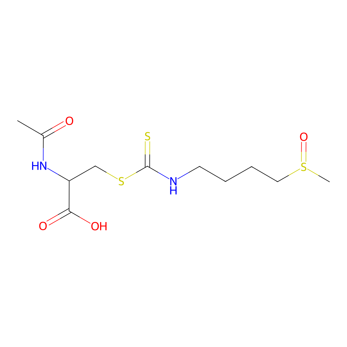 DL-Sulforaphane N-acetyl-L-cysteine molecular structure, CAS 334829-66-2