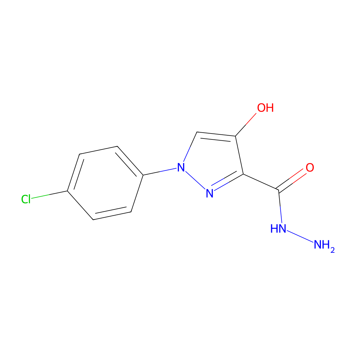 1-(4-chlorophenyl)-4-hydroxy-1H-pyrazole-3-carbohydrazide molecular structure, CAS 334832-89-2