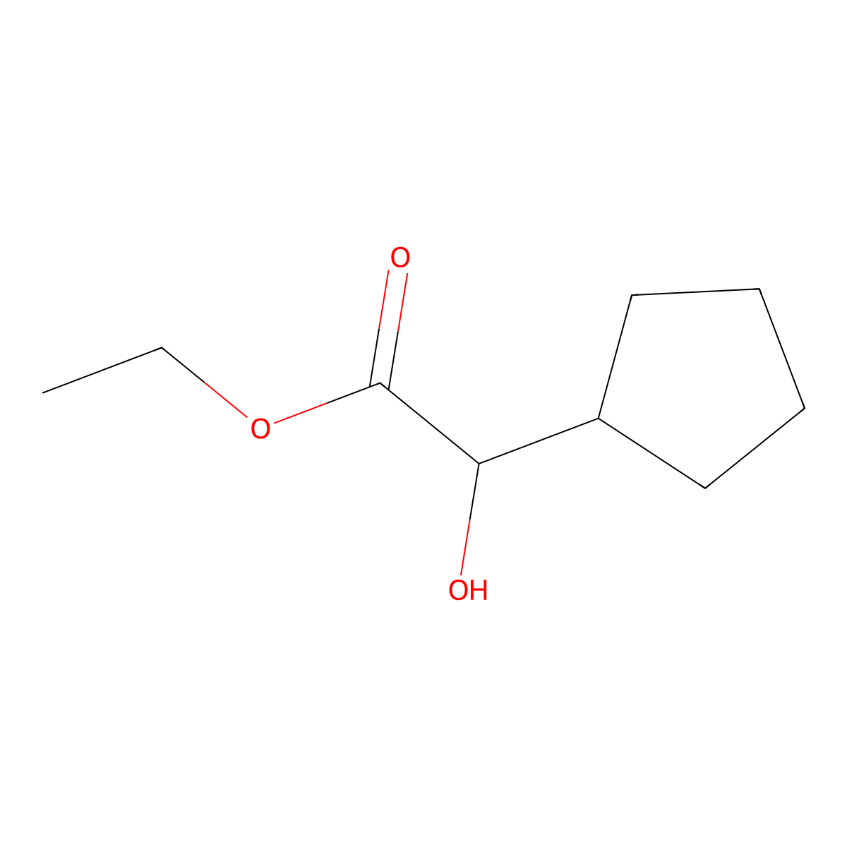 Ethyl 2-cyclopentyl-2-hydroxyacetate molecular structure, CAS 33487-24-0