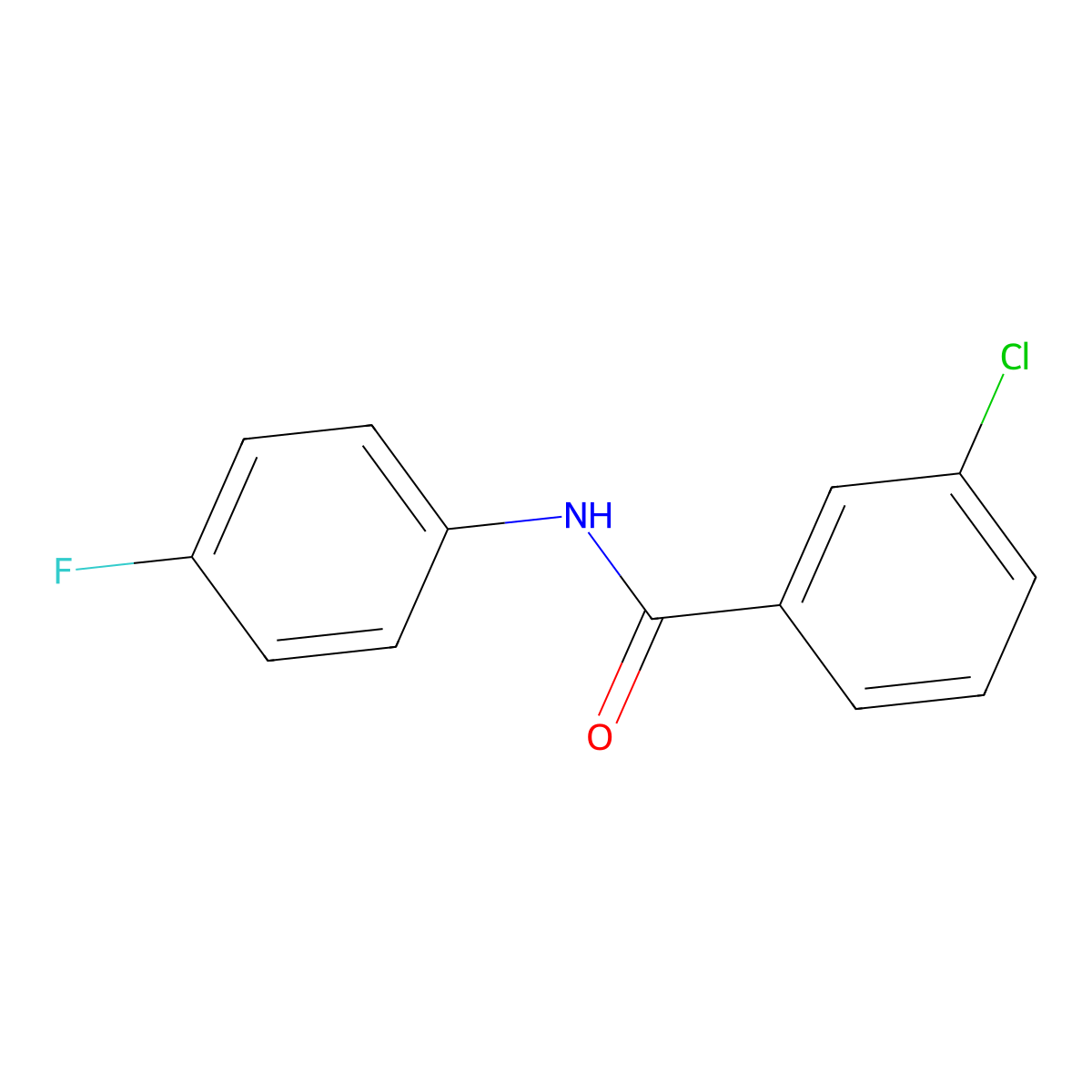 3-chloro-N-(4-fluorophenyl)benzamide molecular structure, CAS 33489-31-5
