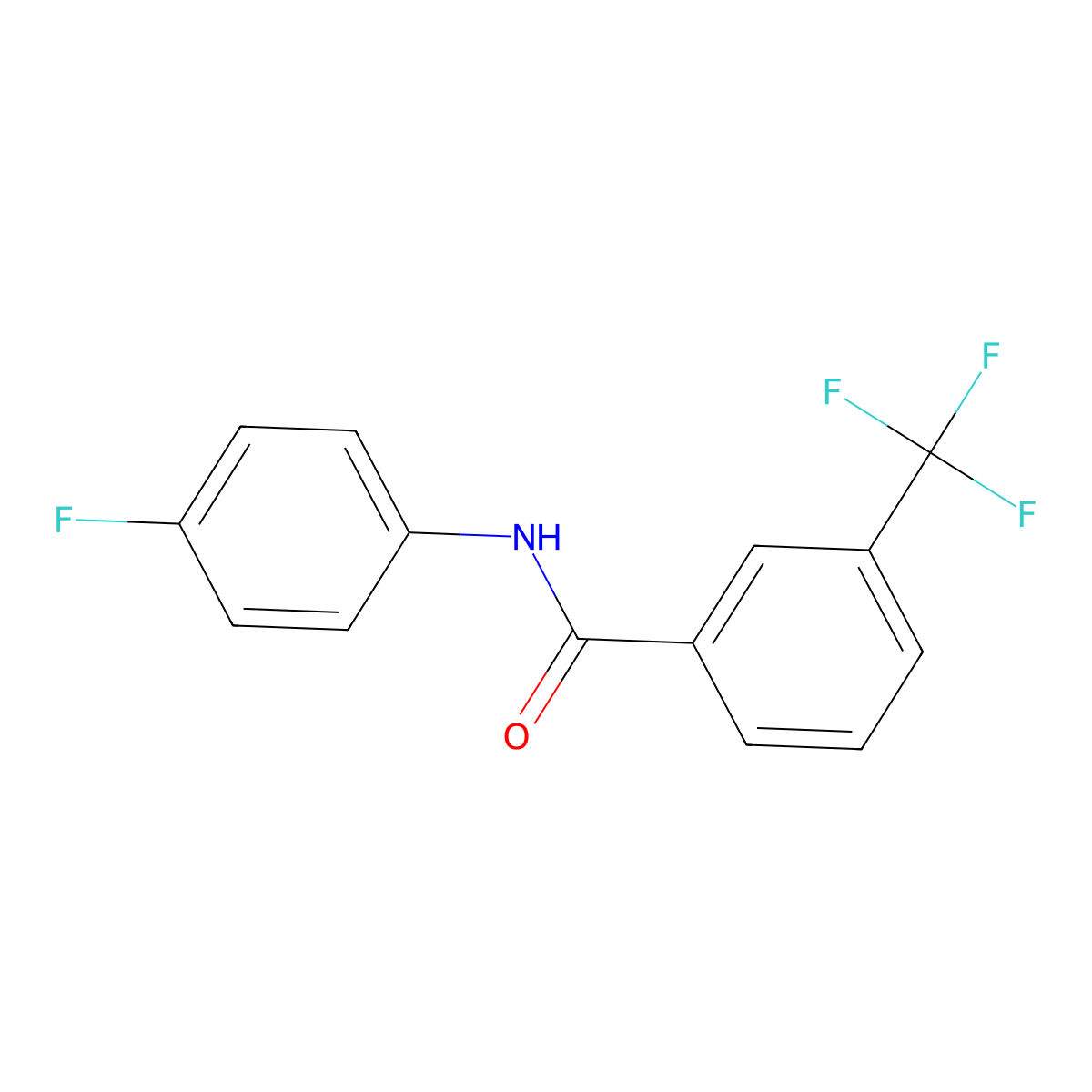 N-(4-Fluorophenyl)-3-(trifluoromethyl)benzamide molecular structure, CAS 33489-71-3