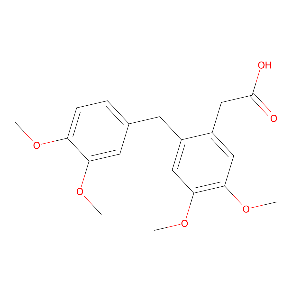 [2-(3,4-Dimethoxybenzyl)-4,5-dimethoxyphenyl]acetic acid molecular structure, CAS 33490-73-2