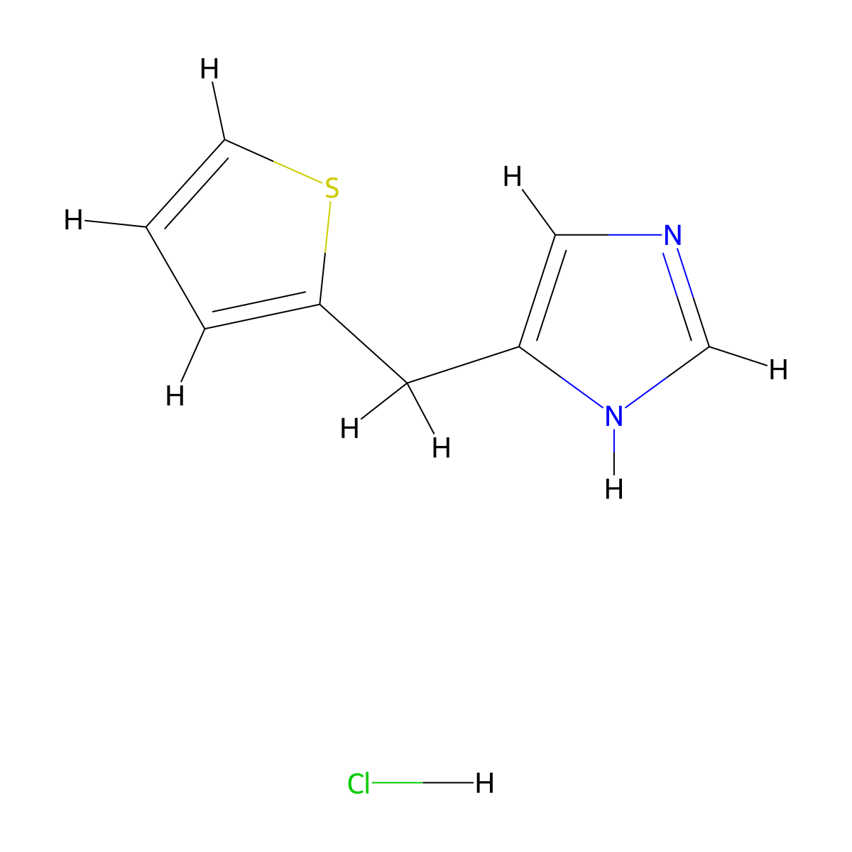 4-[(thiophen-2-yl)methyl]-1H-imidazole hydrochloride molecular structure, CAS 334917-74-7