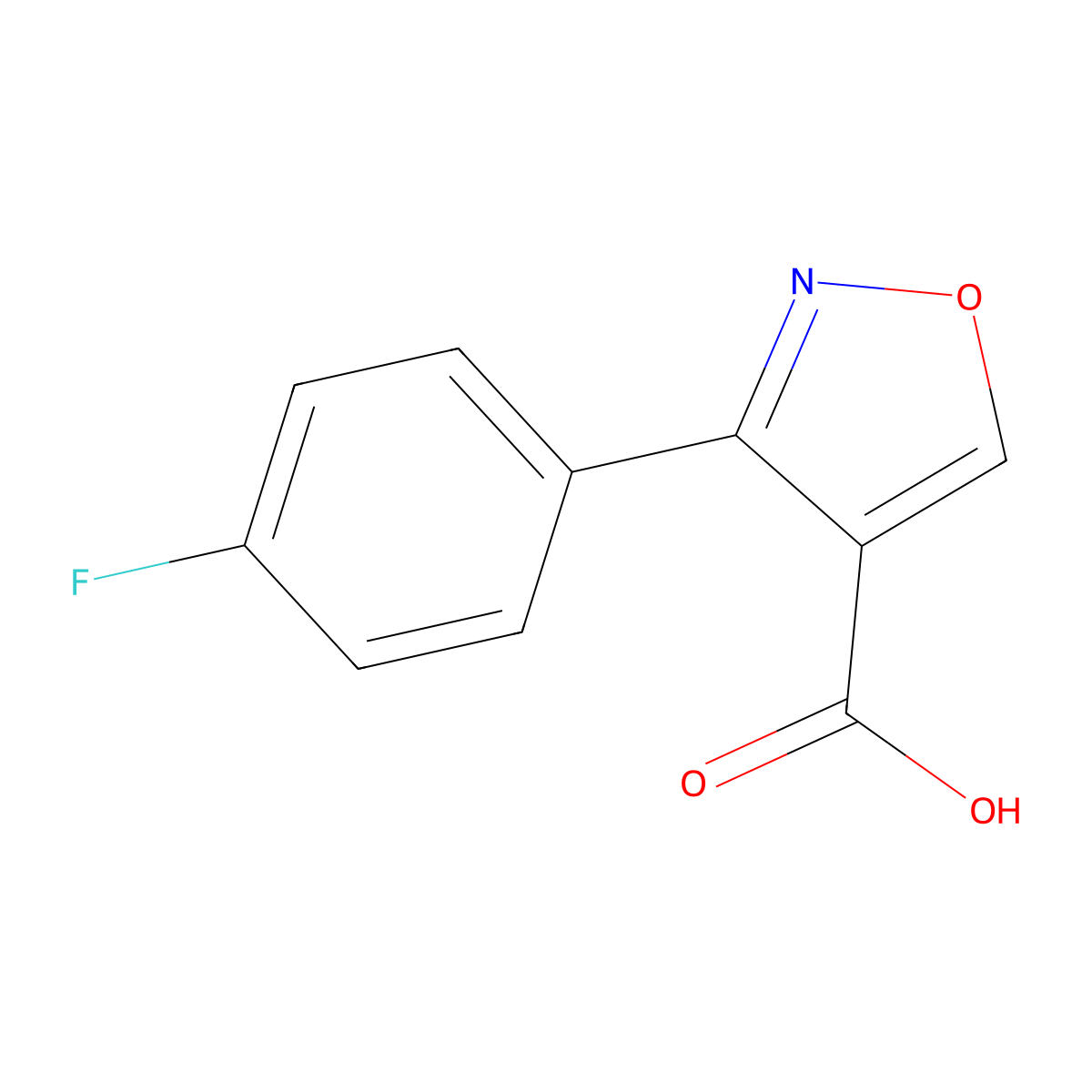 3-(4-Fluoro-phenyl)-isoxazole-4-carboxylic acid molecular structure, CAS 334930-07-3