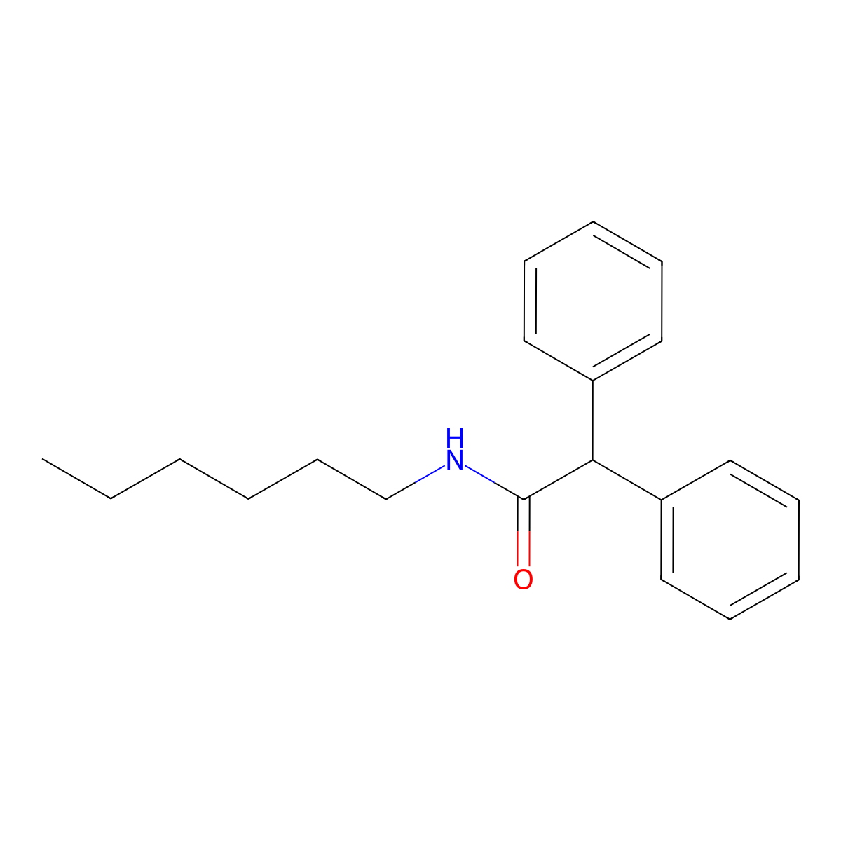 N-hexyl-2,2-diphenylacetamide molecular structure, CAS 334932-69-3