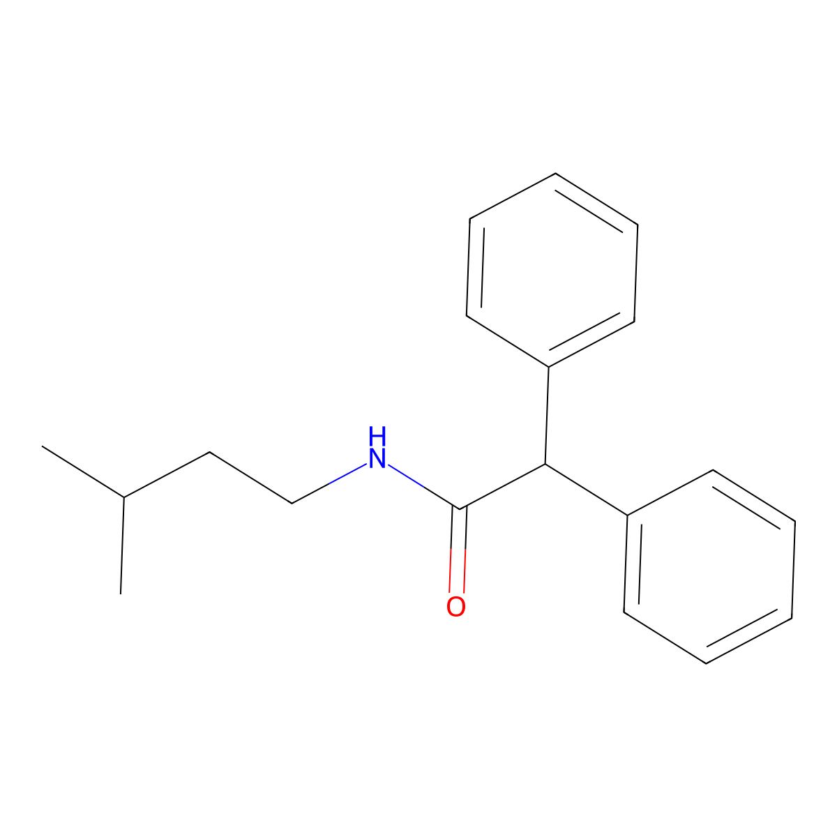 N-(3-methylbutyl)-2,2-diphenylacetamide molecular structure, CAS 334932-73-9