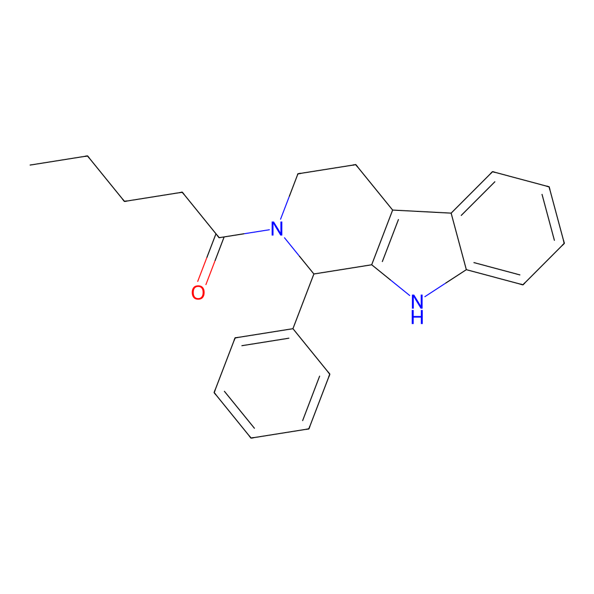 1-[1-Phenyl-3,4-dihydro-1h-pyrido[3,4-b]indol-2(9h)-yl]pentan-1-one molecular structure, CAS 334939-35-4
