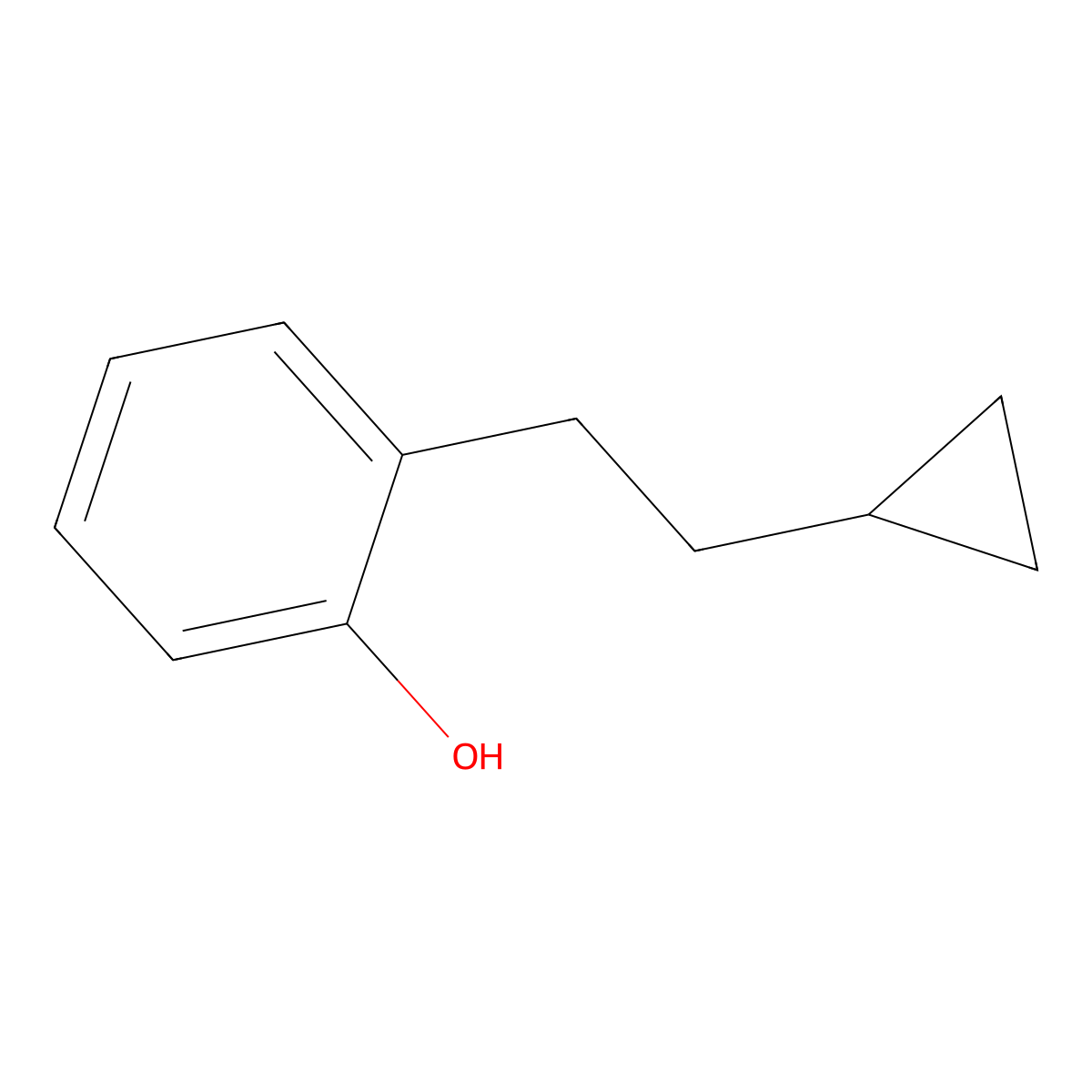 2-(2-Cyclopropylethyl)phenol molecular structure, CAS 33494-48-3