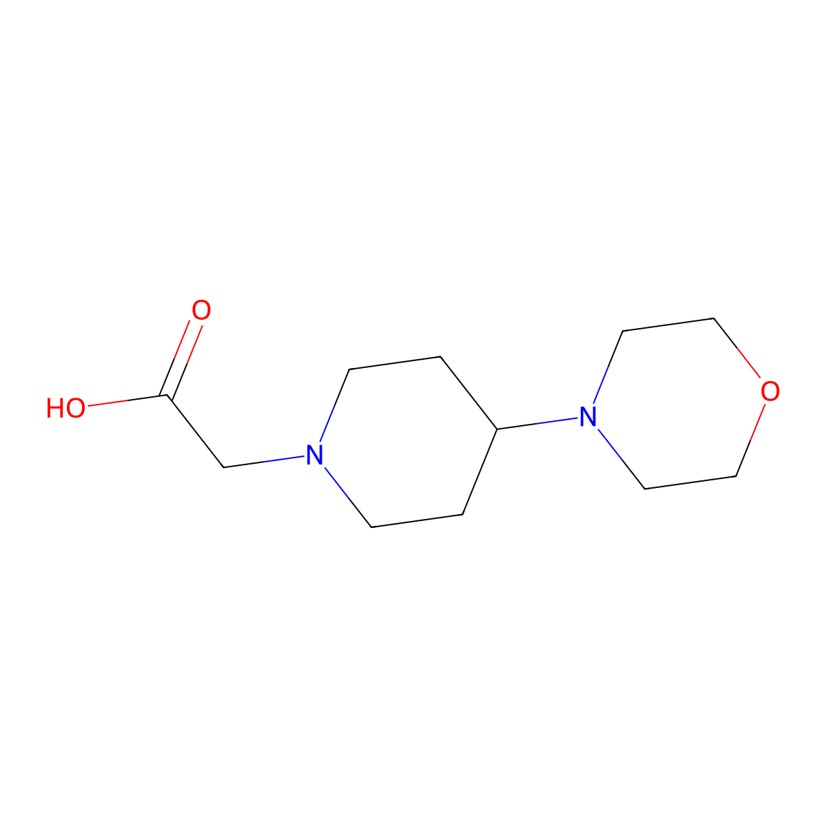 2-[4-(Morpholin-4-yl)piperidin-1-yl]acetic acid molecular structure, CAS 334942-11-9