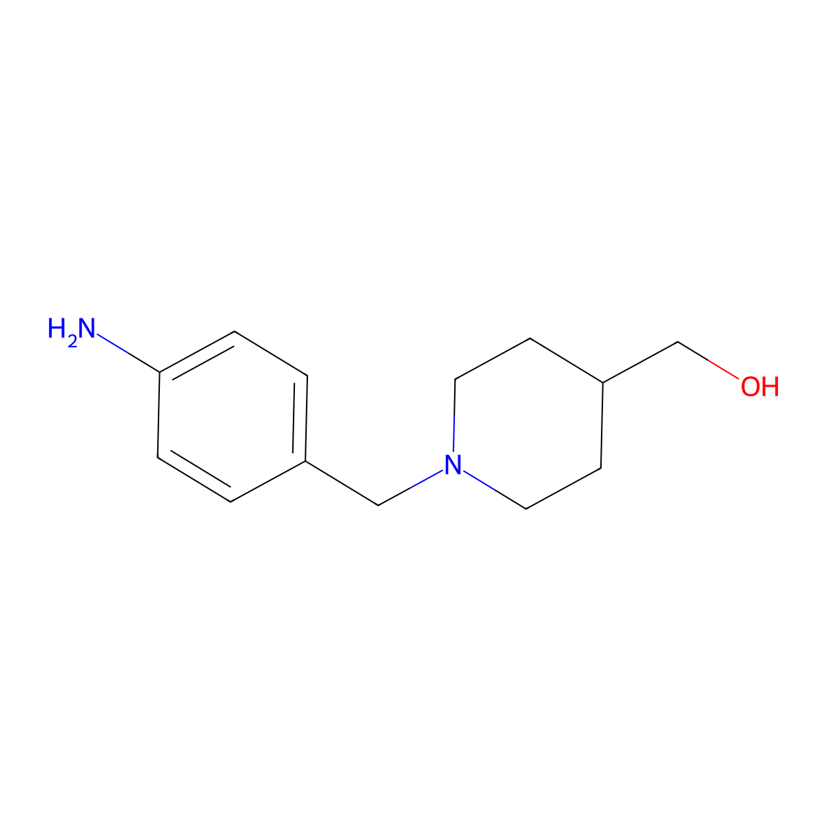 {1-[(4-Aminophenyl)methyl]piperidin-4-yl}methanol molecular structure, CAS 334952-06-6
