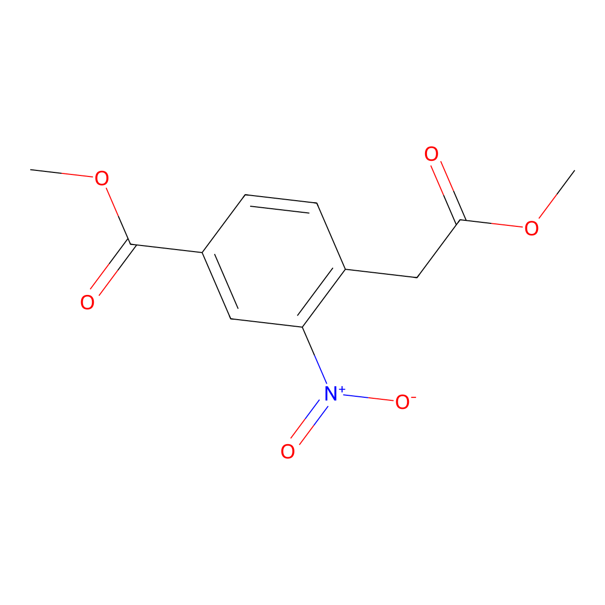 Methyl 4-(2-methoxy-2-oxoethyl)-3-nitrobenzoate molecular structure, CAS 334952-07-7