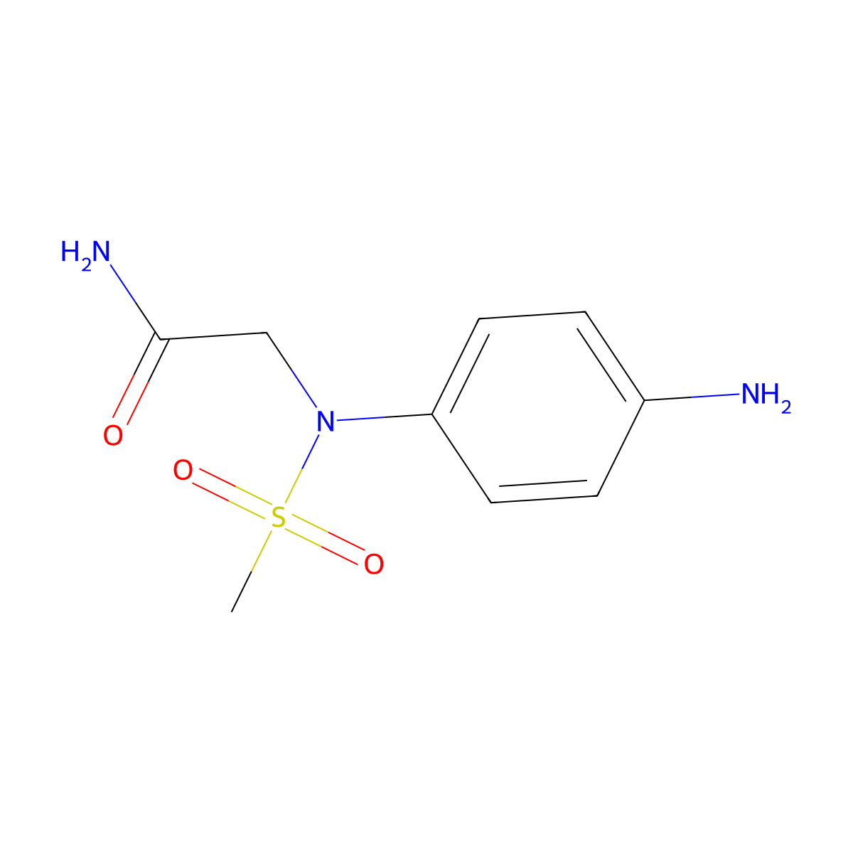 2-(N-(4-aminophenyl)methylsulfonamido)acetamide molecular structure, CAS 334952-19-1