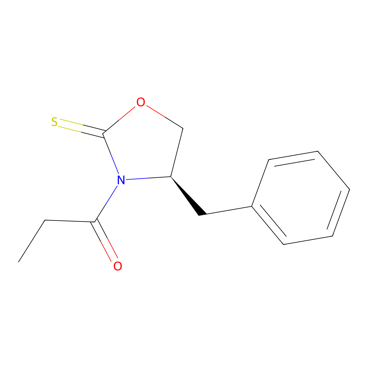 1-[(4R)-4-(Phenylmethyl)-2-thioxo-3-oxazolidinyl]-1-propanone molecular structure, CAS 334968-78-4