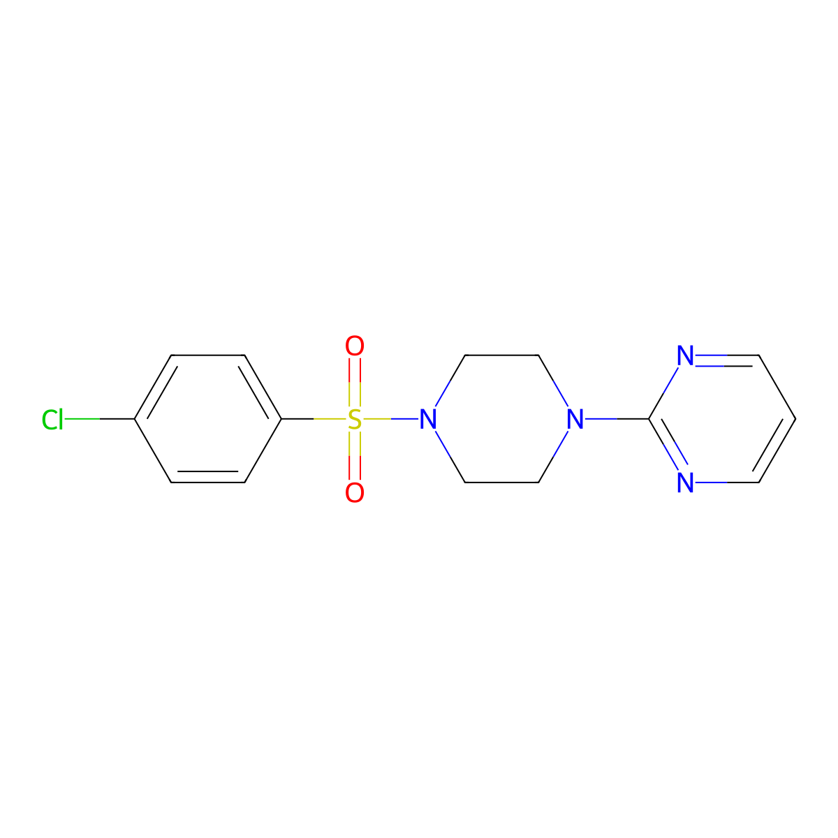 2-[4-(4-Chlorobenzenesulfonyl)piperazin-1-yl]pyrimidine molecular structure, CAS 334973-48-7