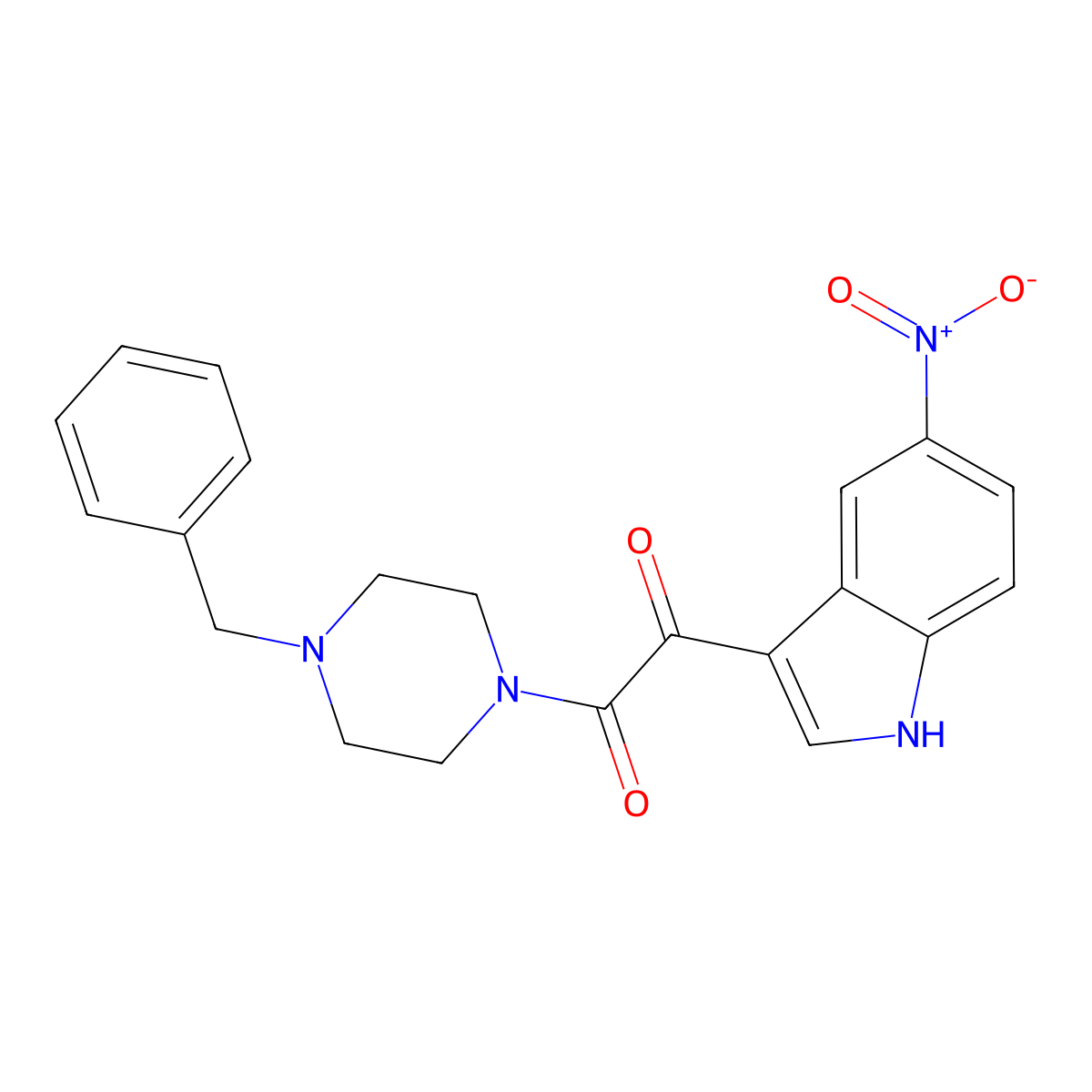 1-(4-benzylpiperazin-1-yl)-2-(5-nitro-1H-indol-3-yl)ethane-1,2-dione molecular structure, CAS 334973-49-8