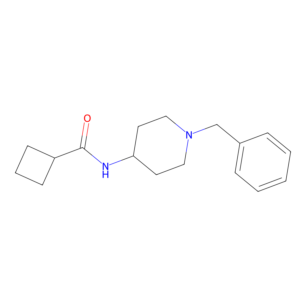 N-(1-benzylpiperidin-4-yl)cyclobutanecarboxamide molecular structure, CAS 334974-40-2