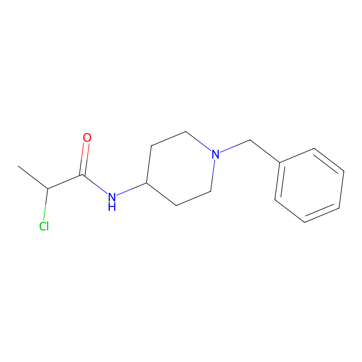 N-(1-benzylpiperidin-4-yl)-2-chloropropanamide molecular structure, CAS 334974-43-5