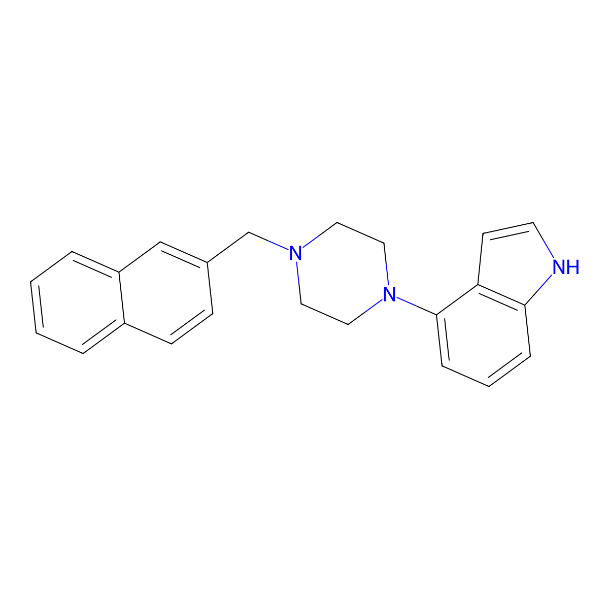 4-[4-(naphthalen-2-ylmethyl)piperazin-1-yl]-1H-indole molecular structure, CAS 334974-45-7