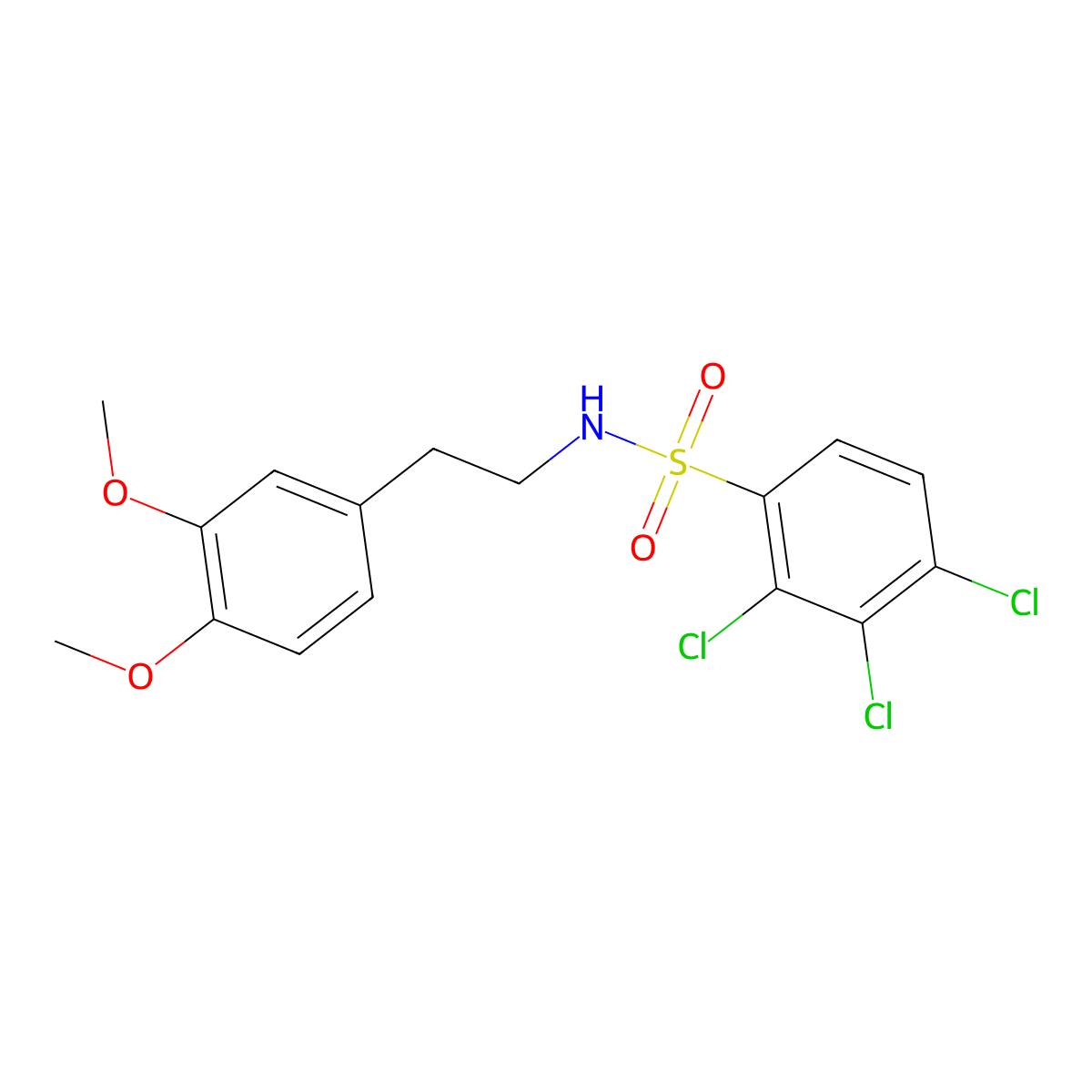 2,3,4-trichloro-N-[2-(3,4-dimethoxyphenyl)ethyl]benzenesulfonamide molecular structure, CAS 334974-53-7