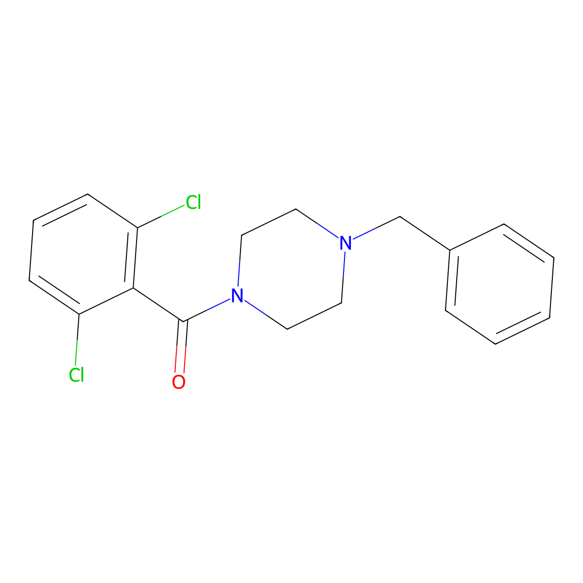 1-Benzyl-4-(2,6-dichlorobenzoyl)piperazine molecular structure, CAS 334974-59-3