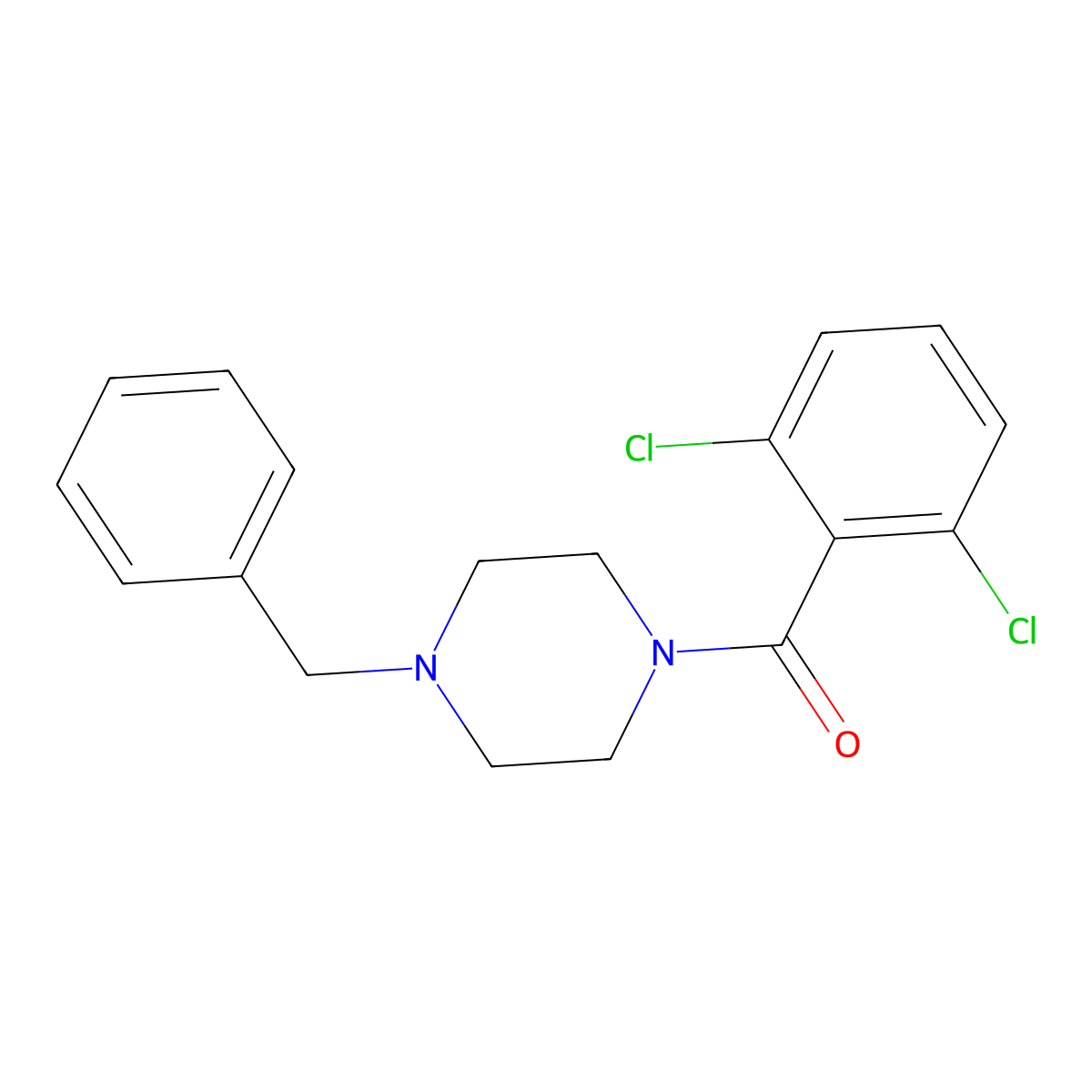 1-Benzyl-4-(2,6-dichlorobenzoyl)piperazine molecular structure, CAS 334974-59-3