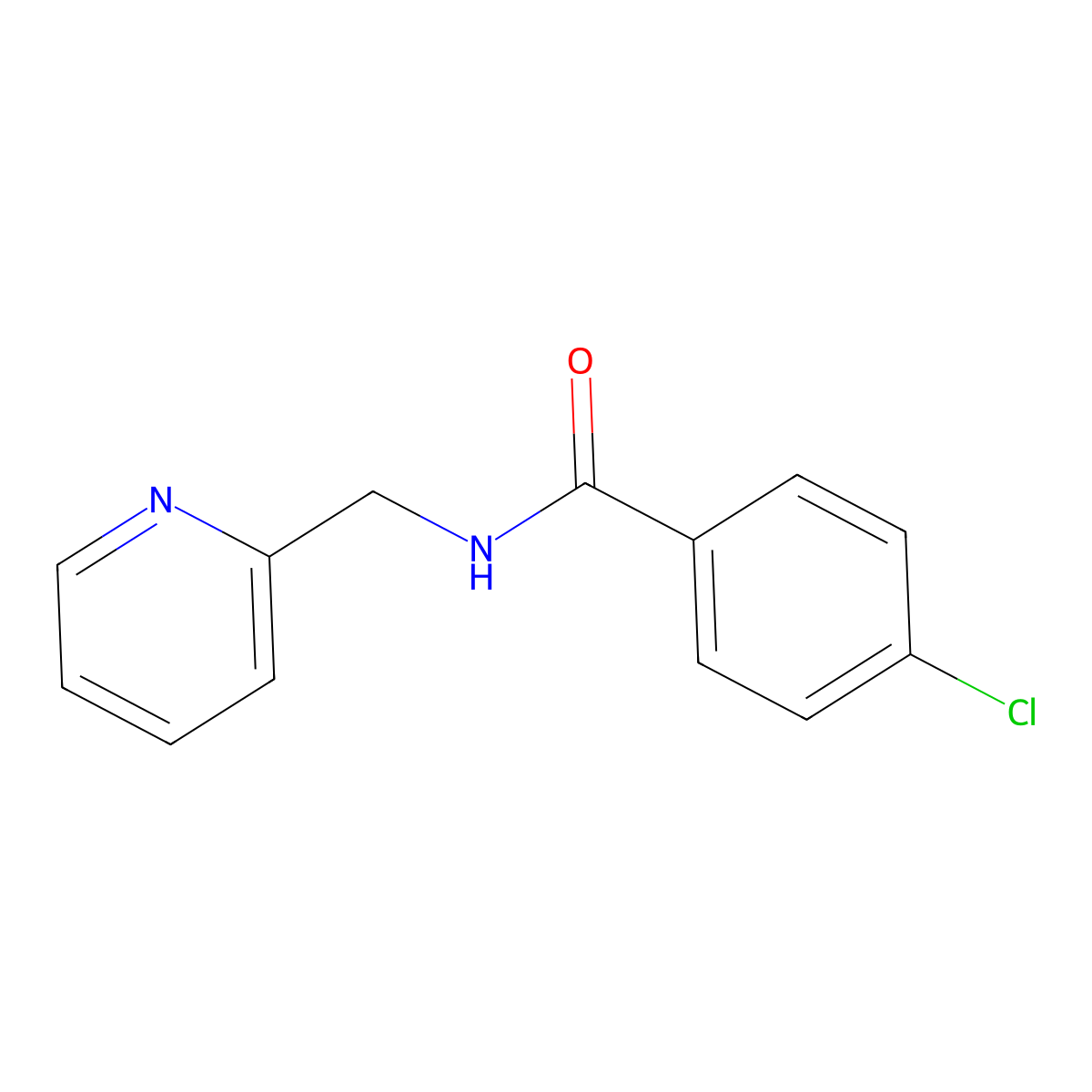 4-chloro-N-(pyridin-2-ylmethyl)benzamide molecular structure, CAS 33498-20-3