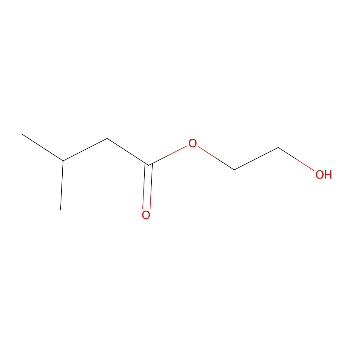 2-Hydroxyethyl 3-methylbutanoate molecular structure, CAS 33498-44-1