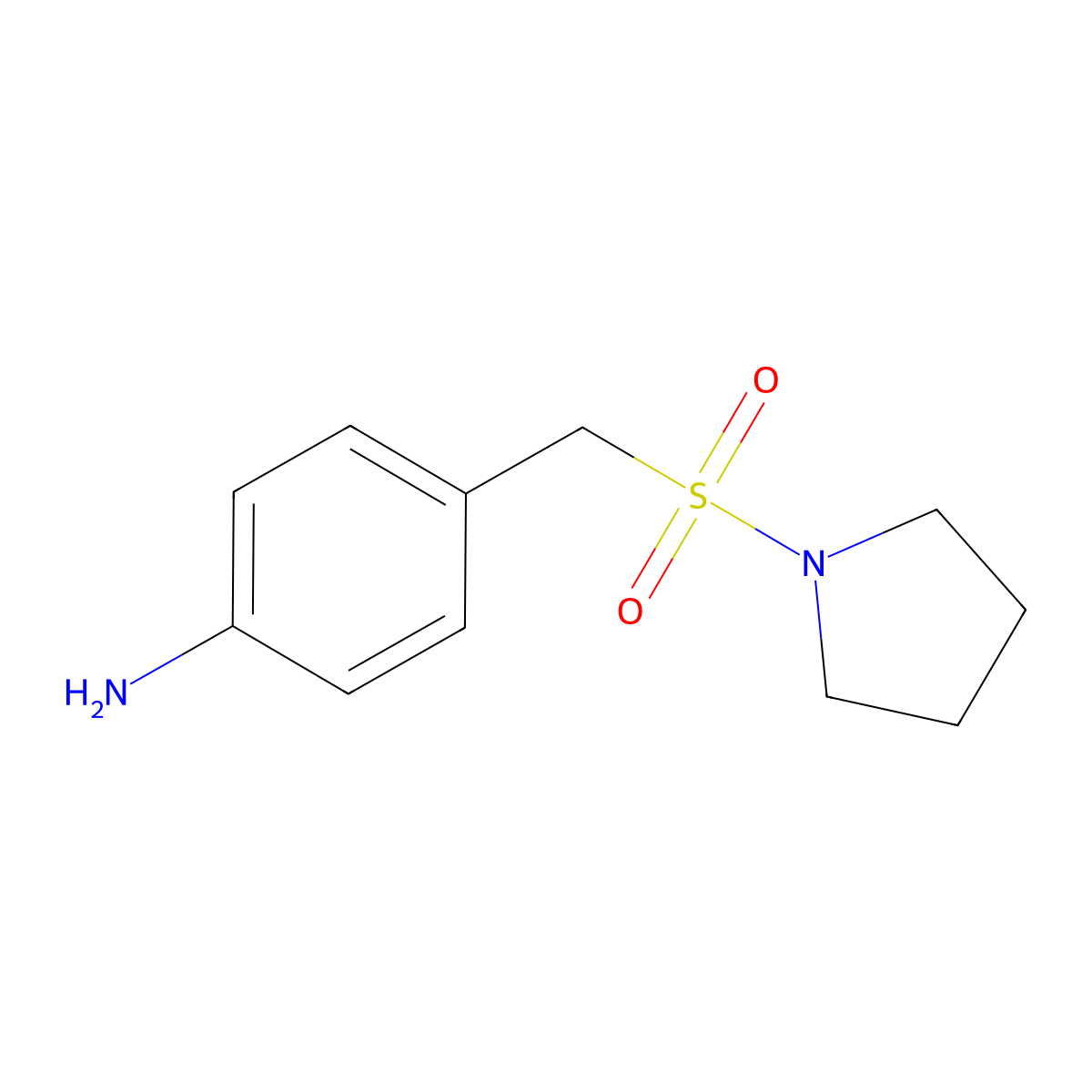 4-((1-Pyrrolidinylsulfonyl)methyl)benzenamine molecular structure, CAS 334981-10-1