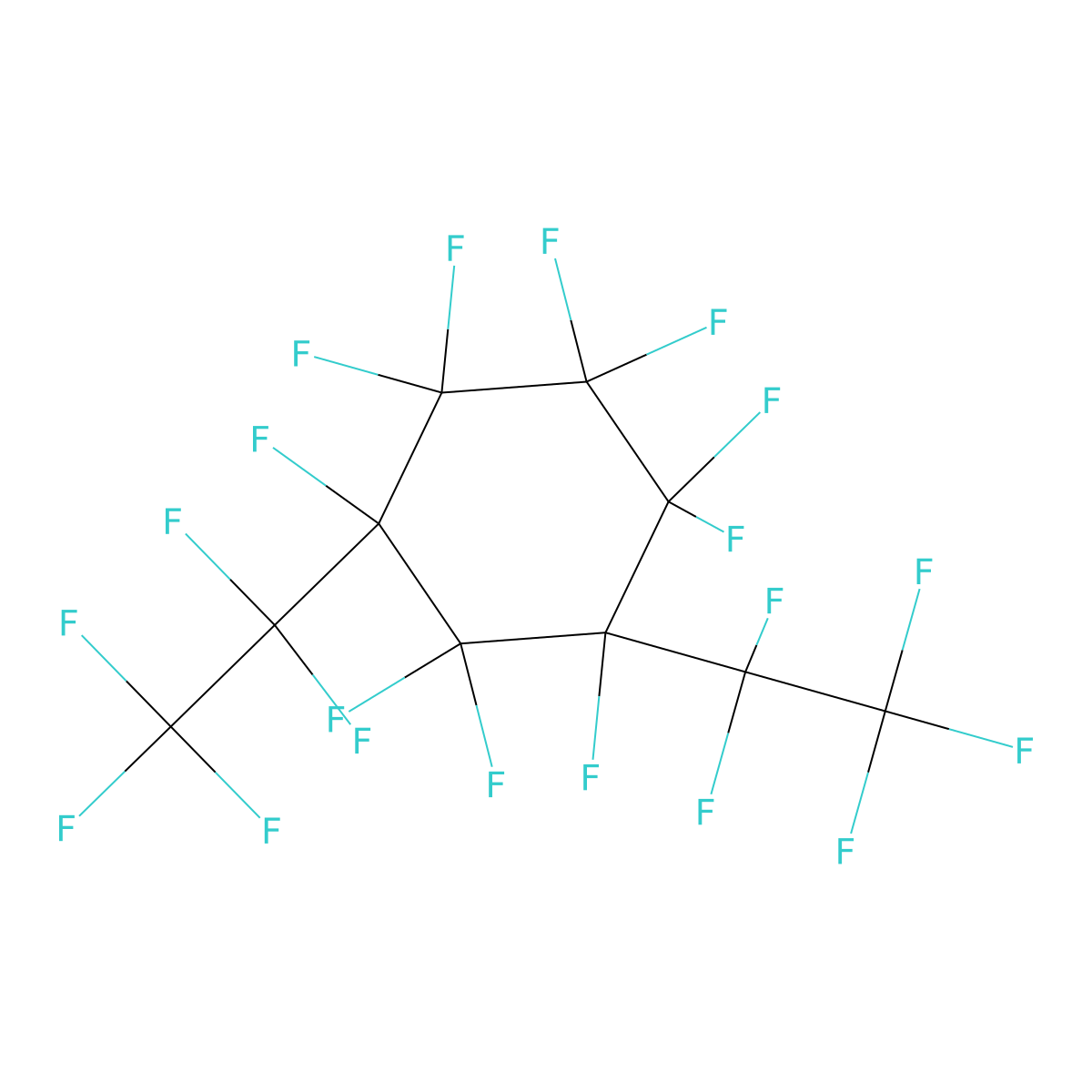 1,1,2,2,3,3,4,5,5,6-Decafluoro-4,6-bis(1,1,2,2,2-pentafluoroethyl)cyclohexane molecular structure, CAS 335-23-9