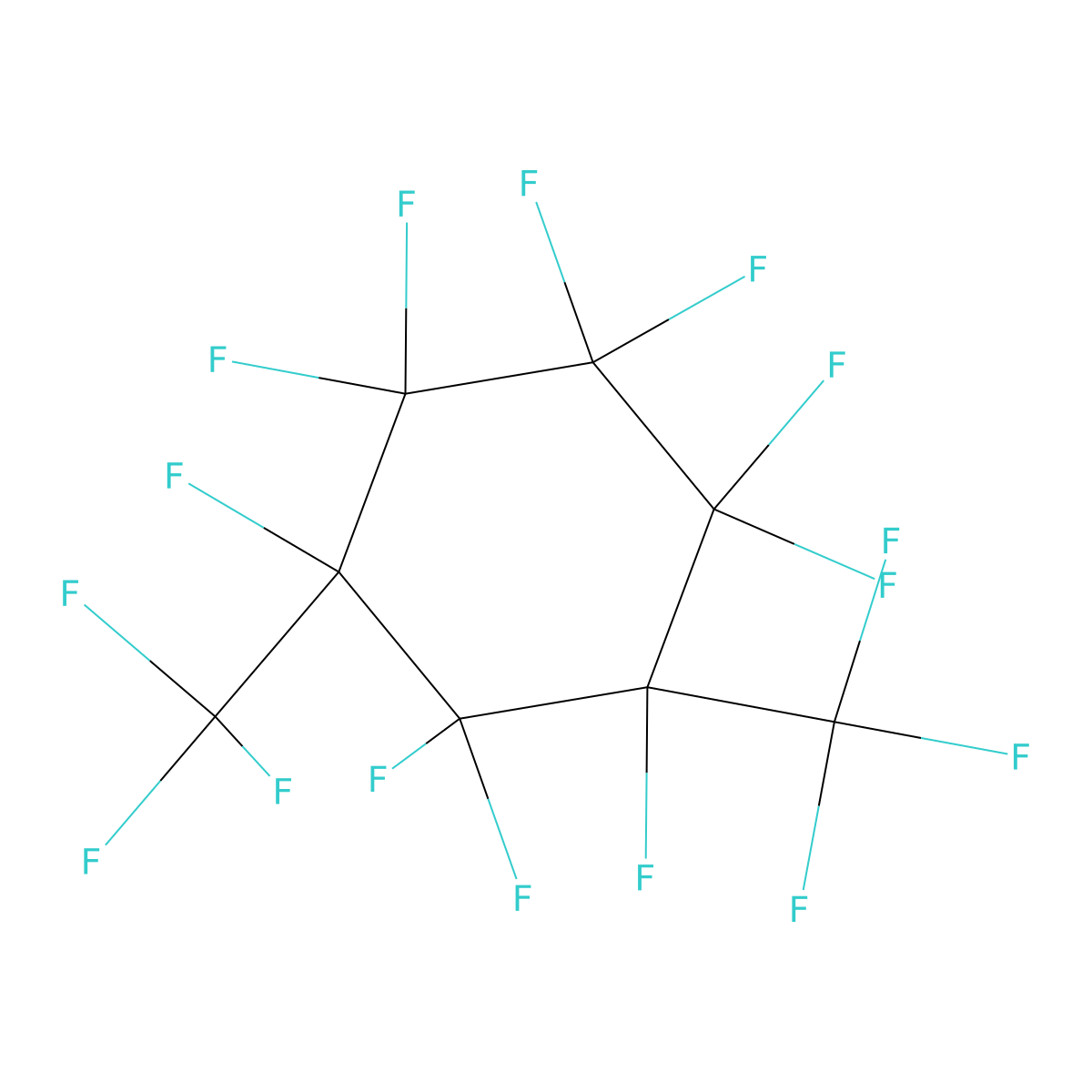 Perfluoro(1,3-dimethylcyclohexane) molecular structure, CAS 335-27-3
